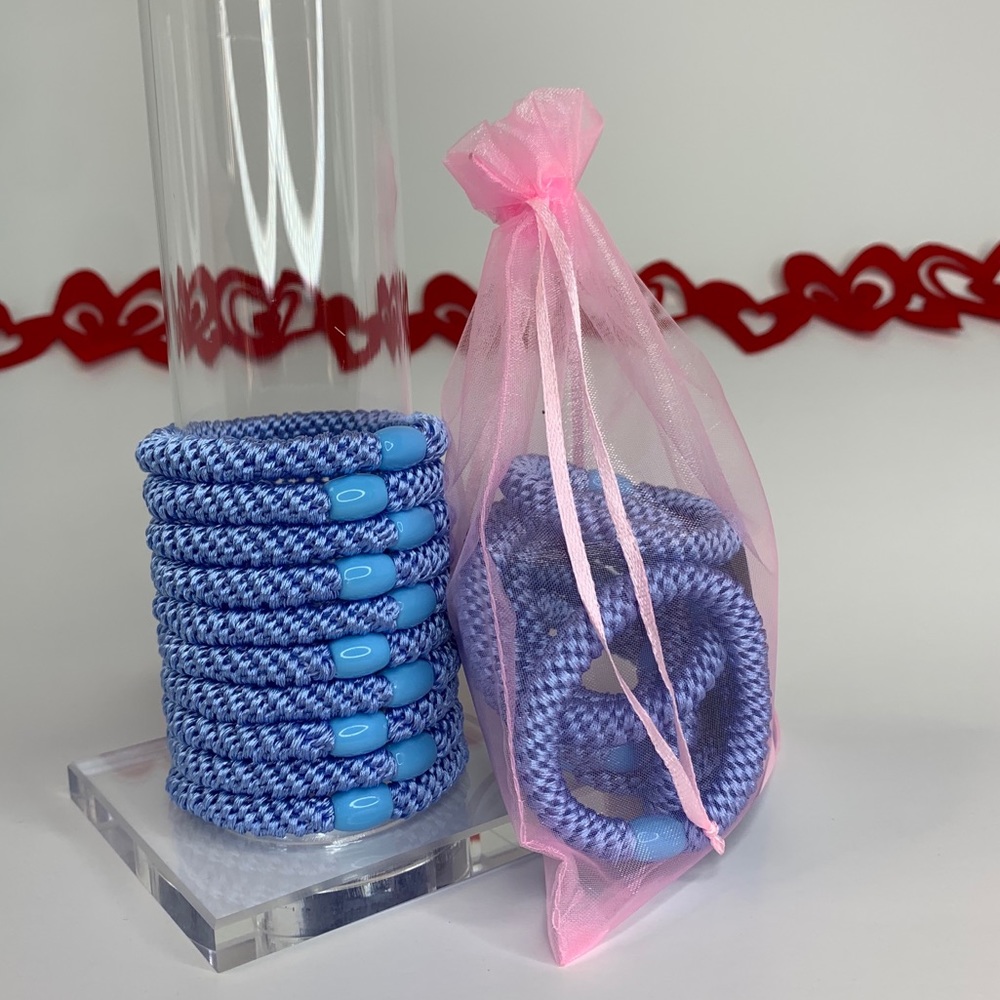 10pc=$12 Breezy blue hair tie collection valentine
